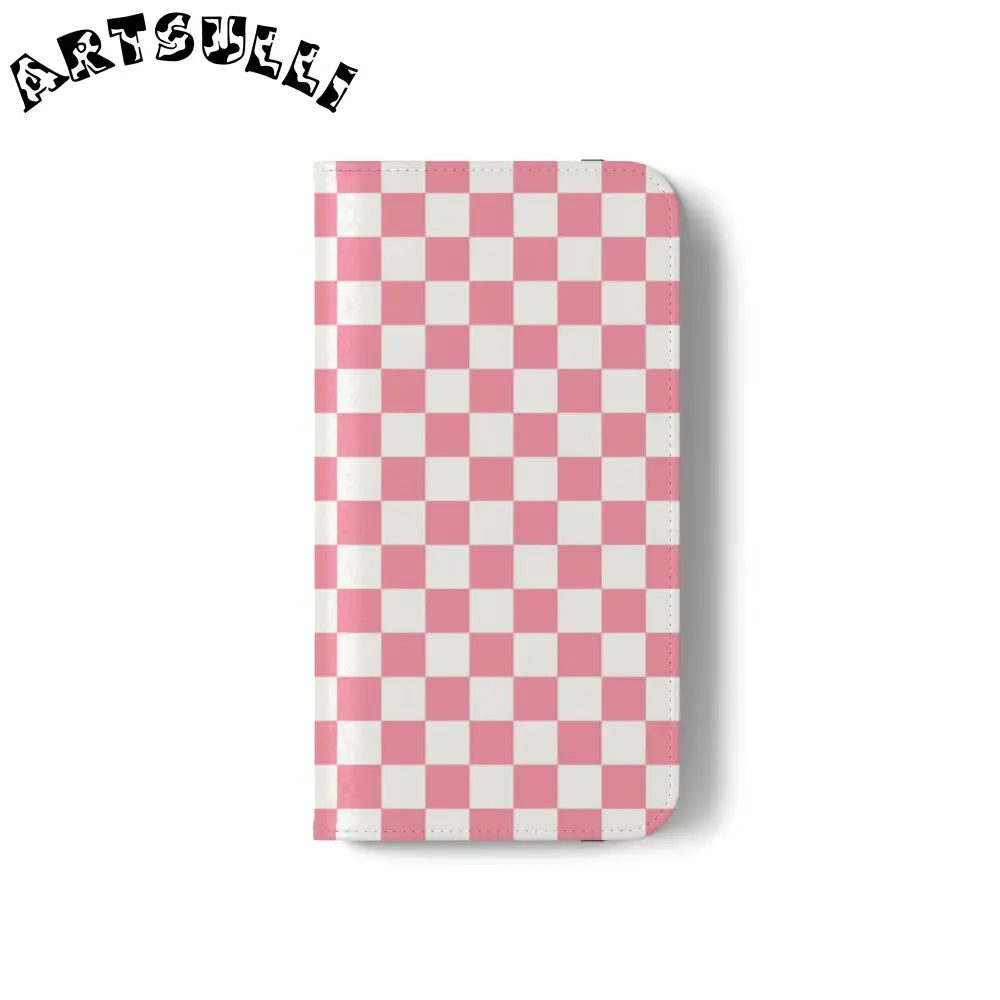 JAKKOUTTHEBXX Pink and White Checkered Flip Case 2025