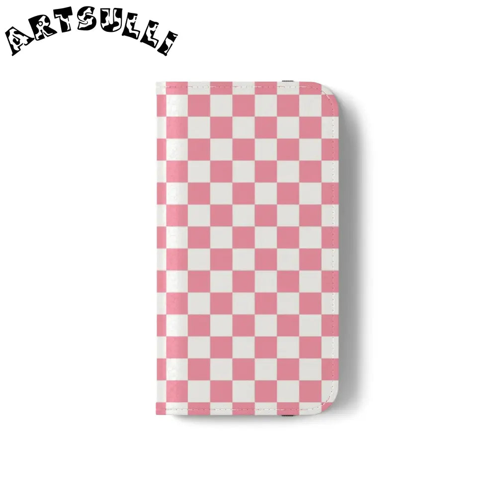 JAKKOUTTHEBXX Pink and White Checkered Flip Case 2025