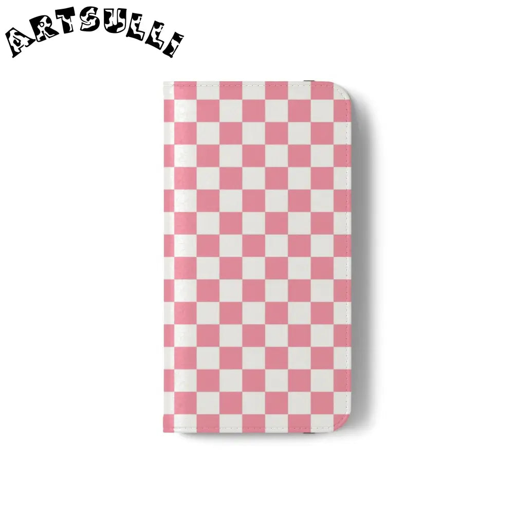 JAKKOUTTHEBXX Pink and White Checkered Flip Case 2025