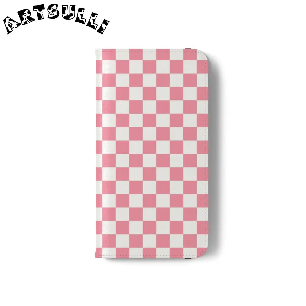 JAKKOUTTHEBXX Pink and White Checkered Flip Case 2025