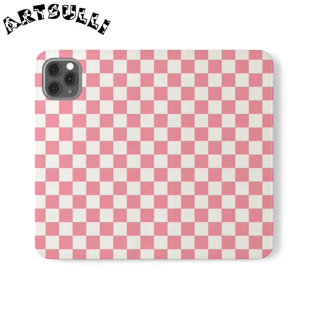 JAKKOUTTHEBXX Pink and White Checkered Flip Case 2025