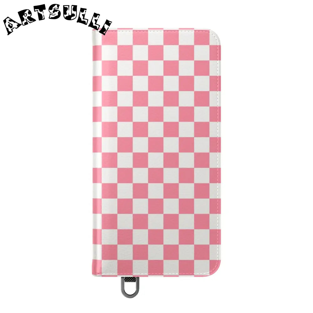 JAKKOUTTHEBXX Pink and White Checkered Flip Case 2025