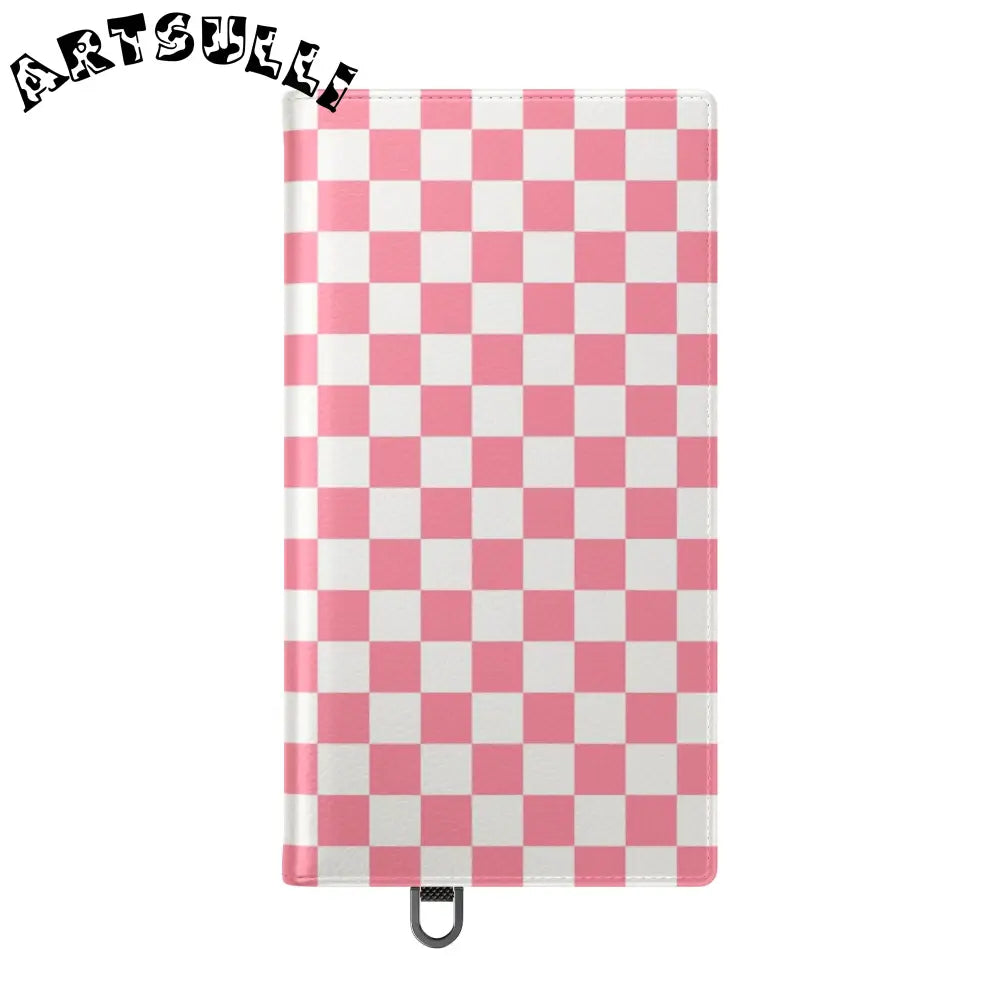 JAKKOUTTHEBXX Pink and White Checkered Flip Case 2025