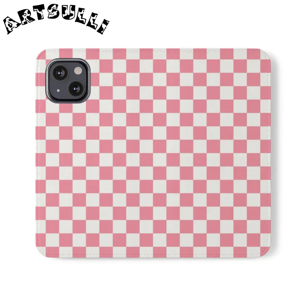 JAKKOUTTHEBXX Pink and White Checkered Flip Case 2025