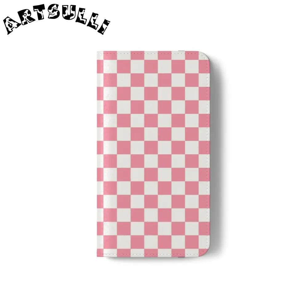 JAKKOUTTHEBXX Pink and White Checkered Flip Case 2025