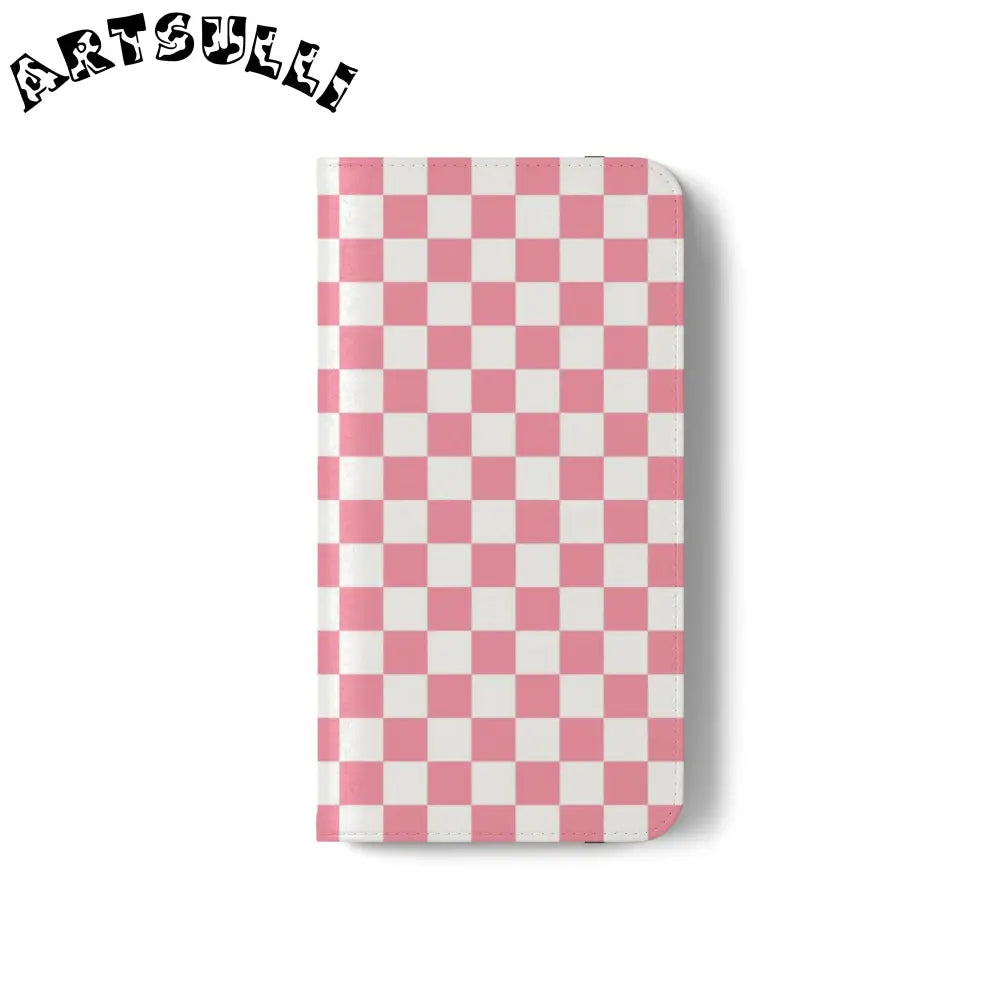 JAKKOUTTHEBXX Pink and White Checkered Flip Case 2025