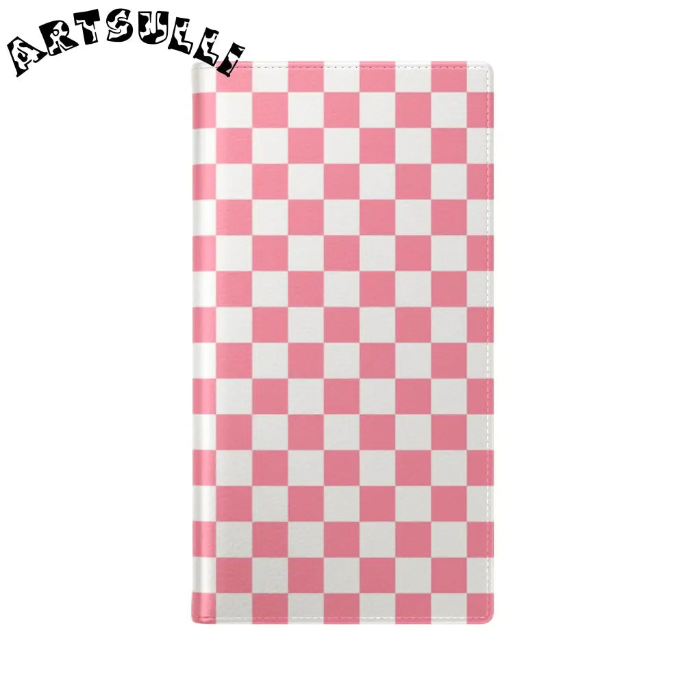 JAKKOUTTHEBXX Pink and White Checkered Flip Case 2025