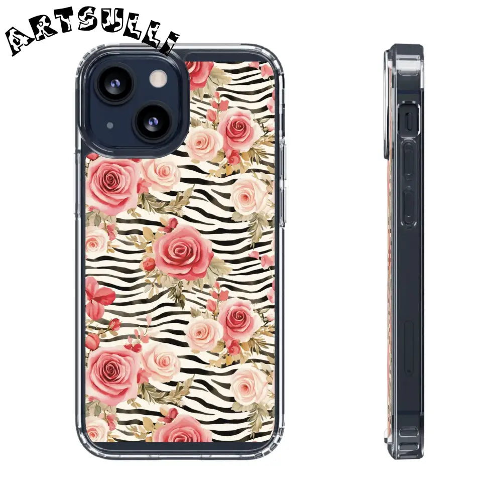 JAKKOUTTHEBXX Pink Floral Zebra Stripe Clear Case 2025