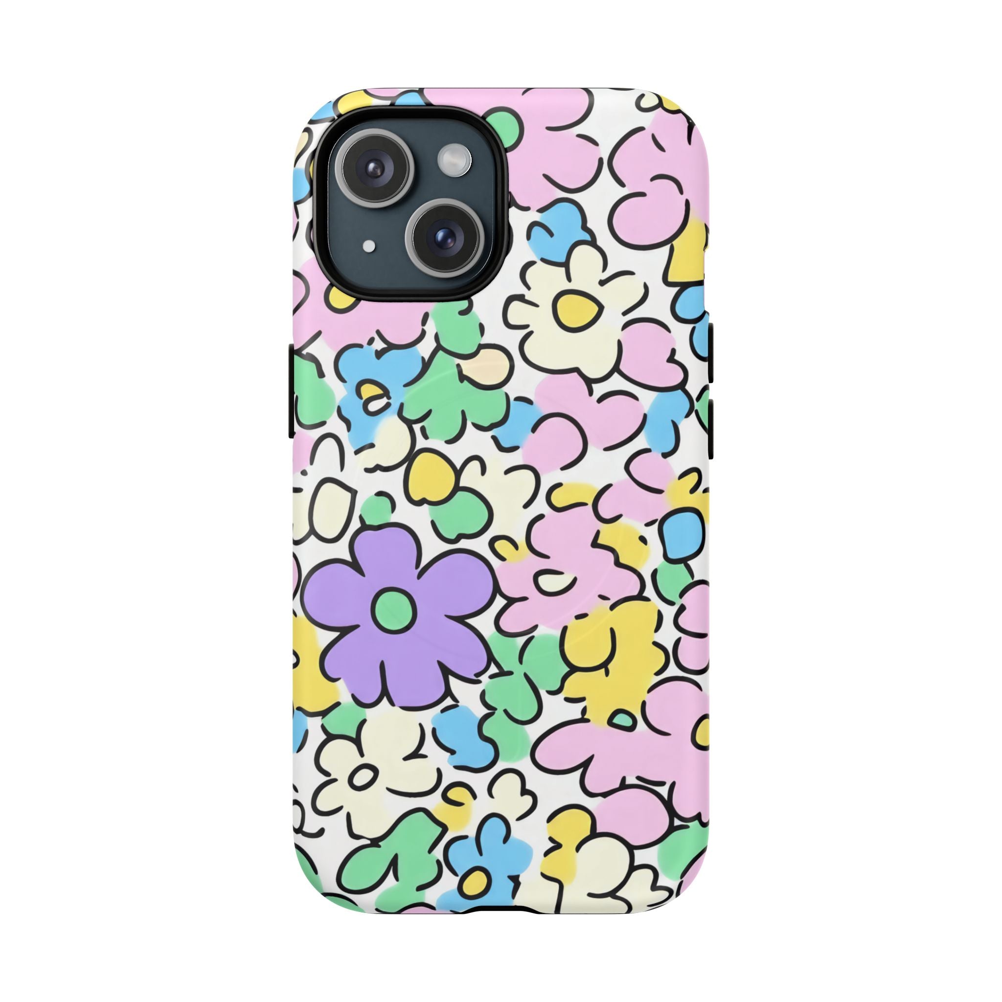 Colorful Floral MagSafe Phone Case, Artsulli - Art is Long, Life is Short, Phone Case, Size, iPhone 15, Surface, Matte, , , 33863984319222903441
