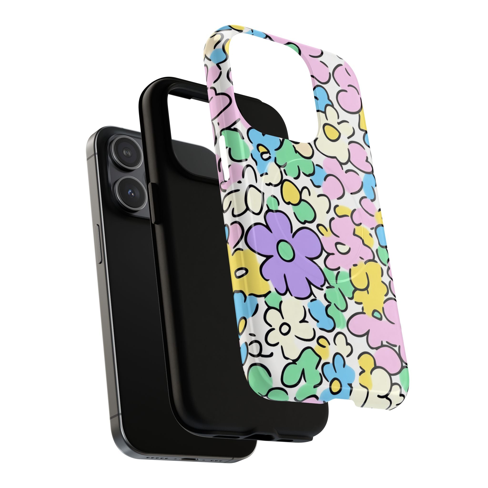Colorful Floral MagSafe Phone Case, Artsulli - Art is Long, Life is Short, Phone Case, , , , , , ,
