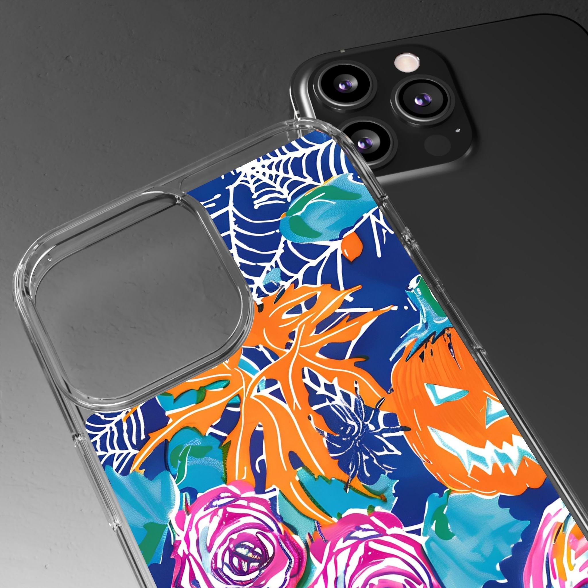 Colorful Halloween Clear Case, Artsulli - Art is Long, Life is Short, Phone Case, , , , , , ,