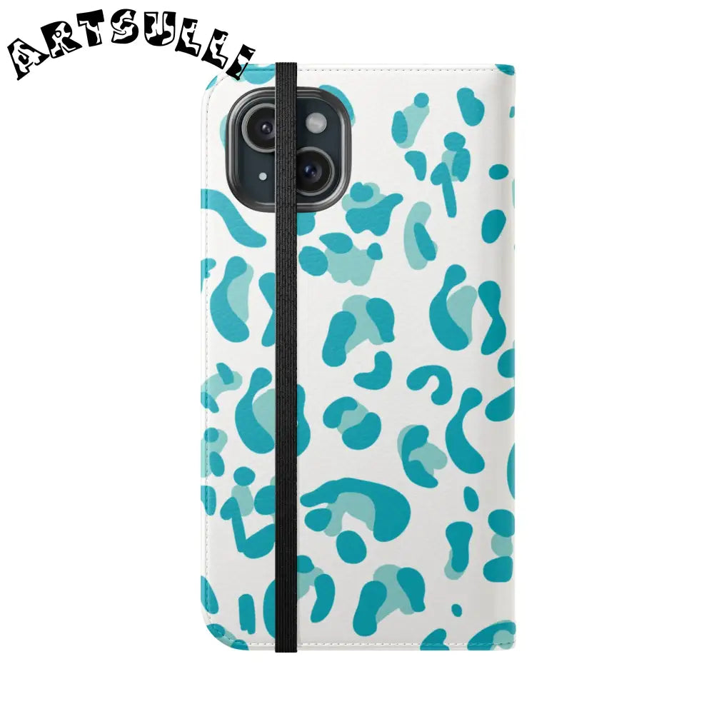 JAKKOUTTHEBXX Teal Leopard Print Flip Cases 2025