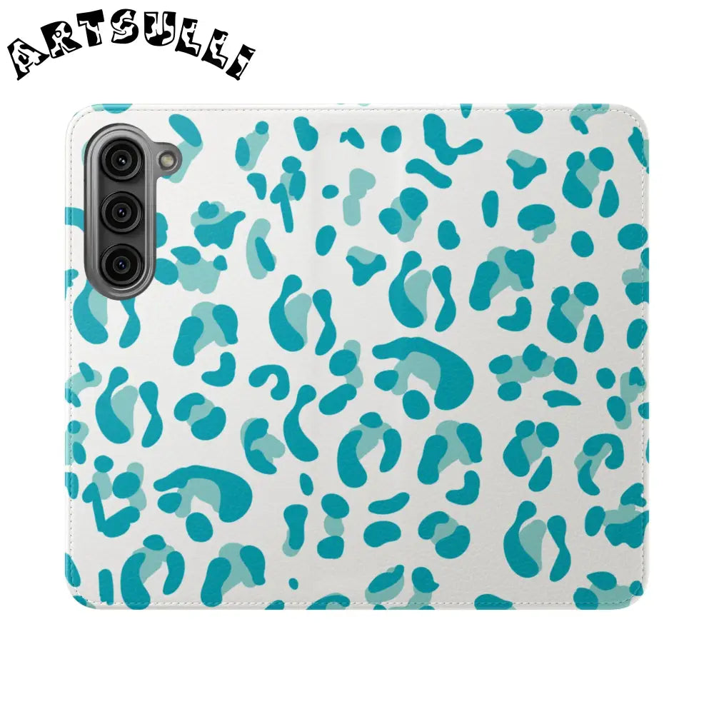 JAKKOUTTHEBXX Teal Leopard Print Flip Cases 2025