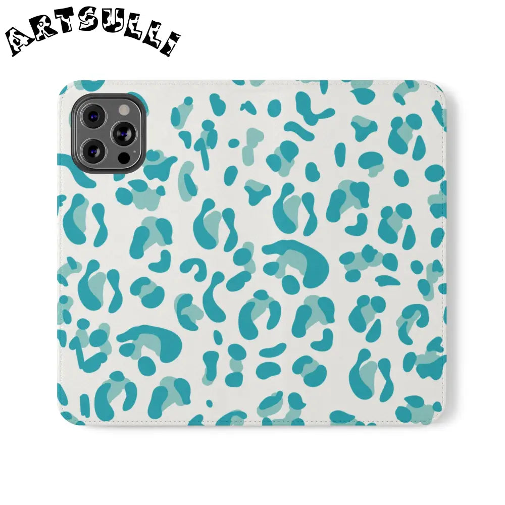 JAKKOUTTHEBXX Teal Leopard Print Flip Cases 2025