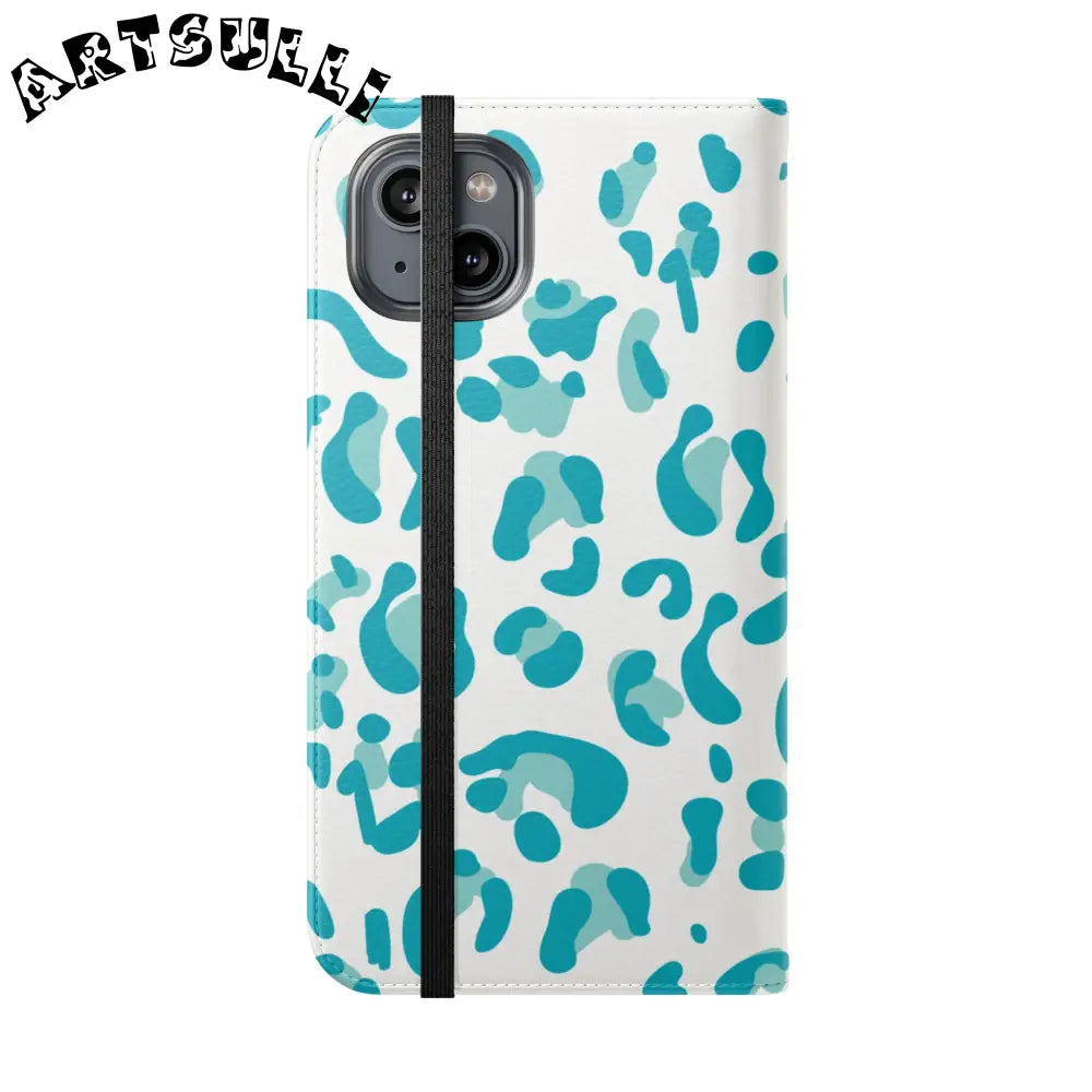 JAKKOUTTHEBXX Teal Leopard Print Flip Cases 2025