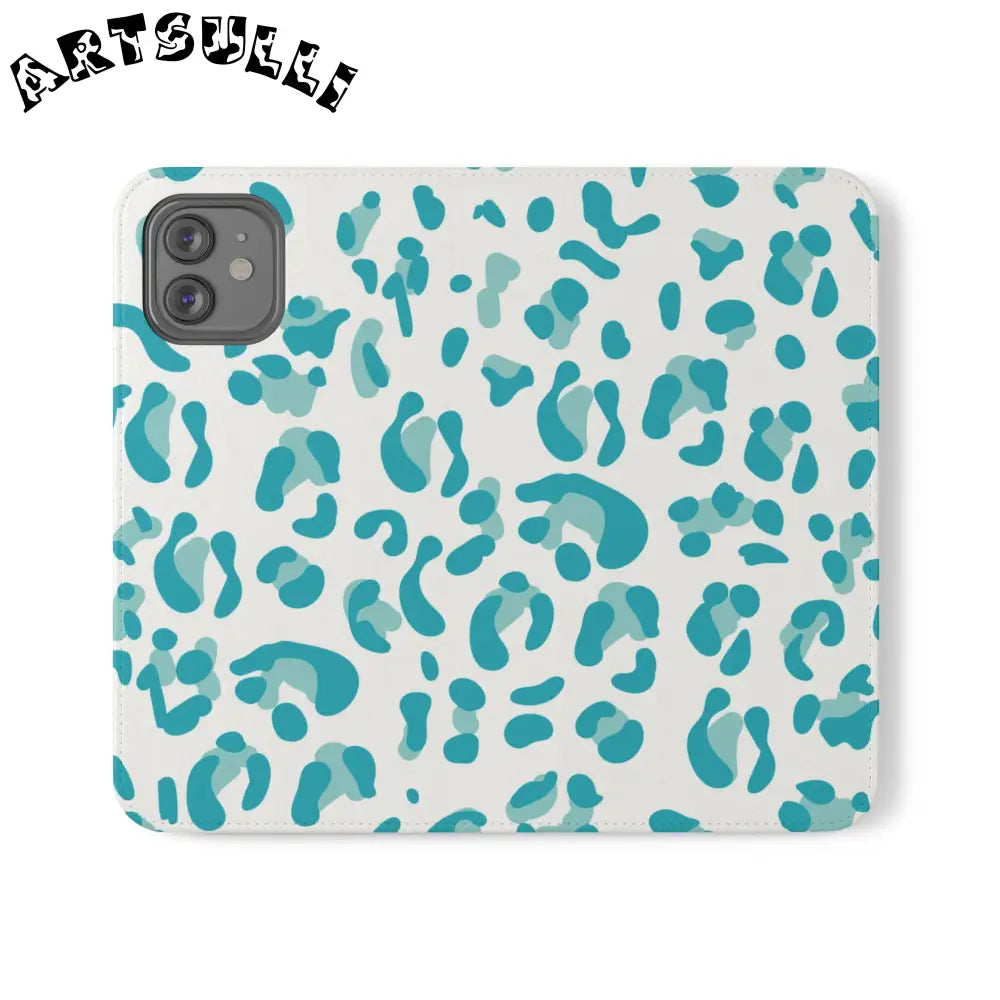 JAKKOUTTHEBXX Teal Leopard Print Flip Cases 2025