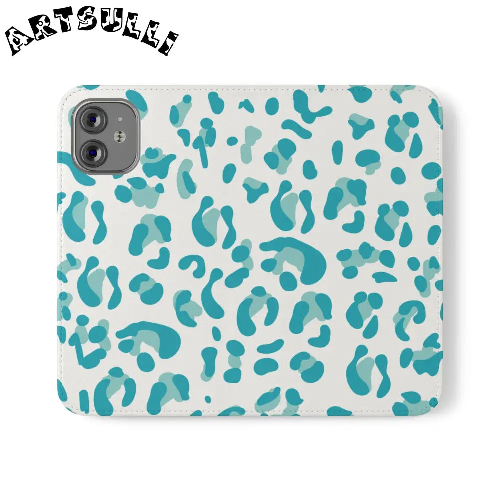 JAKKOUTTHEBXX Teal Leopard Print Flip Cases 2025