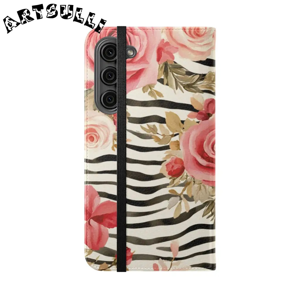 JAKKOUTTHEBXX Pink Floral Zebra Print Flip Case 2025