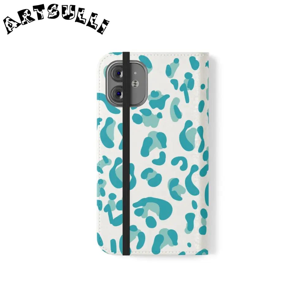 JAKKOUTTHEBXX Teal Leopard Print Flip Cases 2025