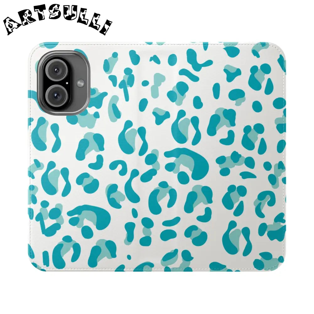 JAKKOUTTHEBXX Teal Leopard Print Flip Cases 2025