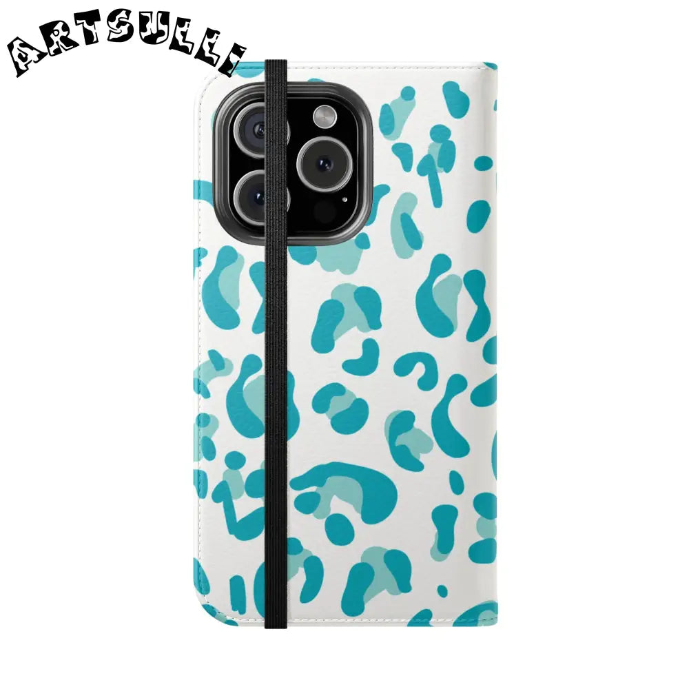 JAKKOUTTHEBXX Teal Leopard Print Flip Cases 2025