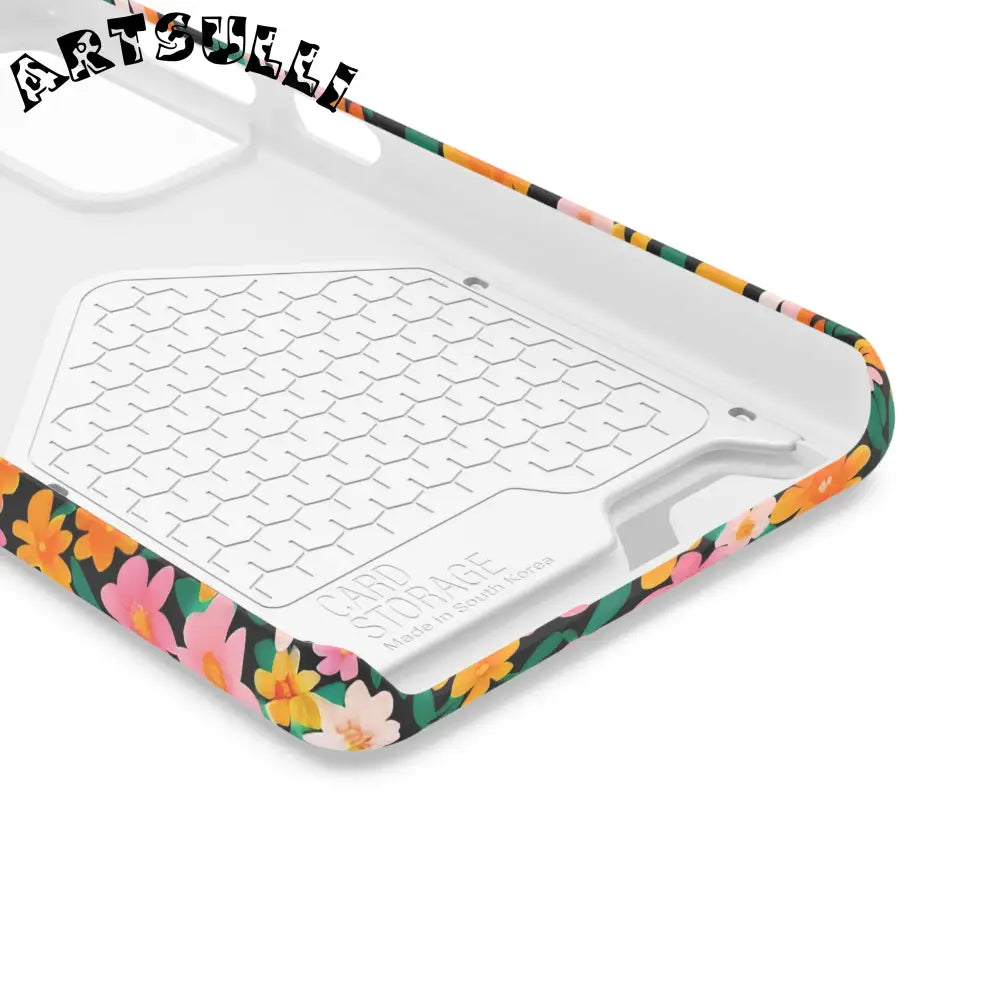 Floral Cardholder Phone Case, Artsulli - Art is Long, Life is Short, Phone Case, , , , , , ,