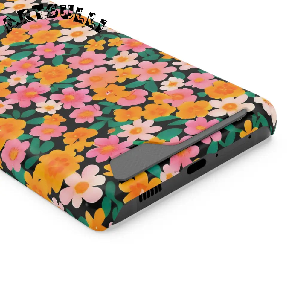 Floral Cardholder Phone Case, Artsulli - Art is Long, Life is Short, Phone Case, , , , , , ,
