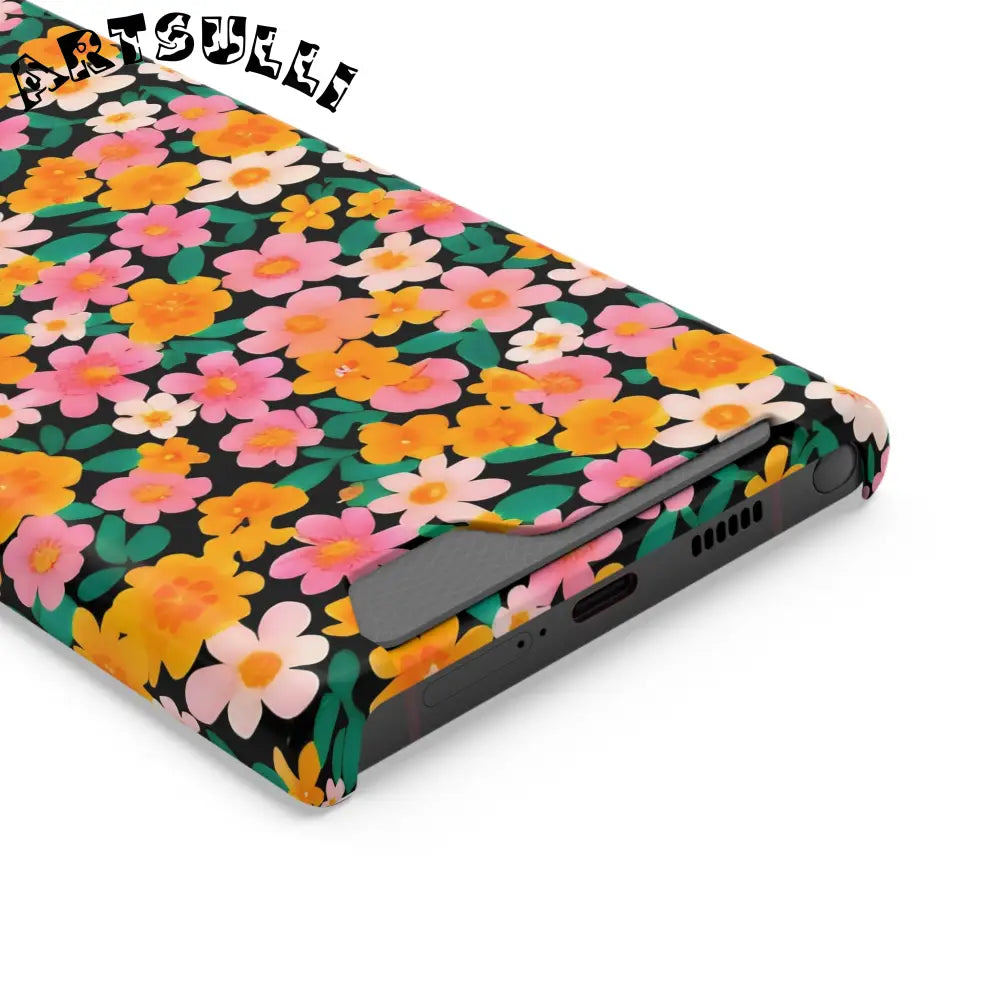 Floral Cardholder Phone Case, Artsulli - Art is Long, Life is Short, Phone Case, , , , , , ,