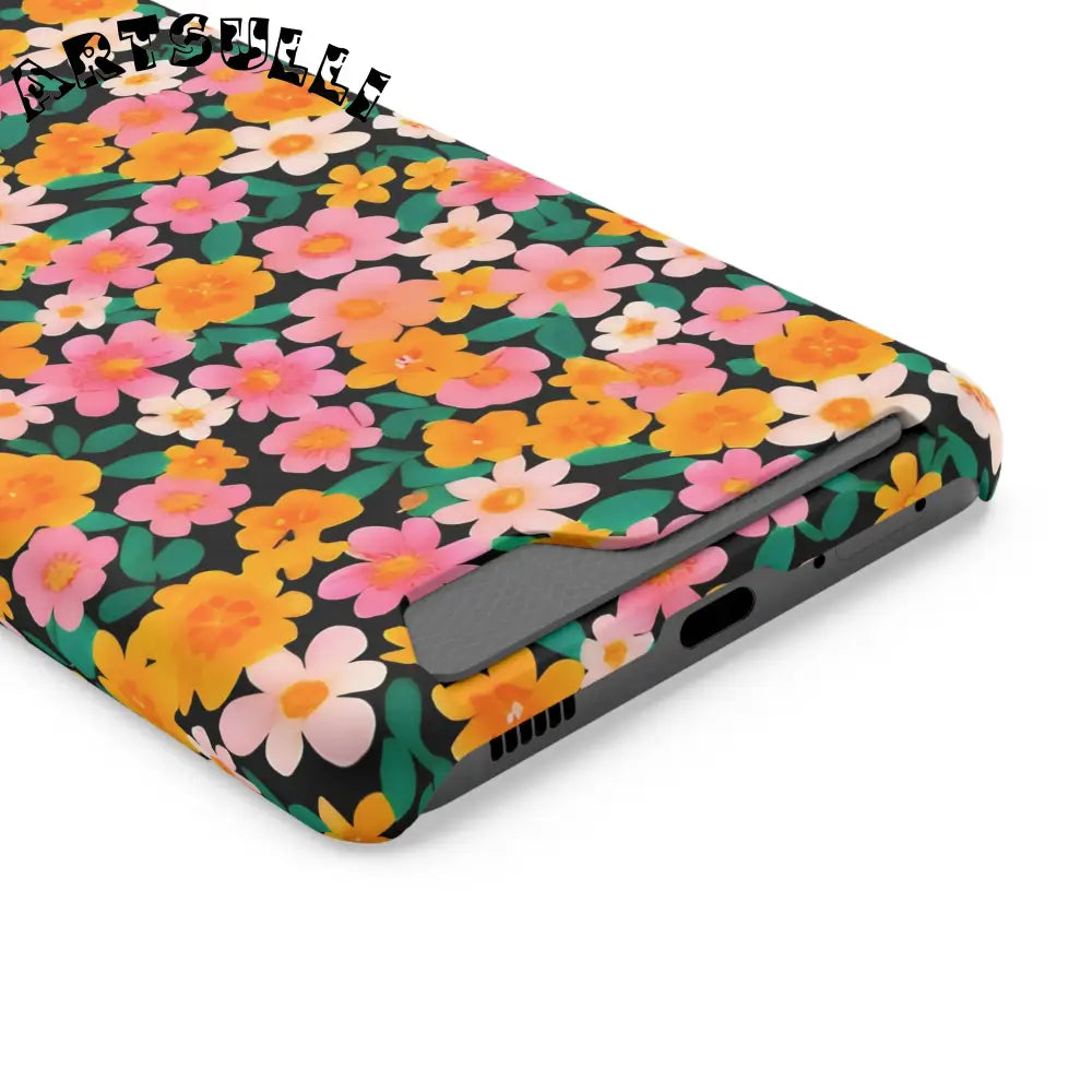 Floral Cardholder Phone Case, Artsulli - Art is Long, Life is Short, Phone Case, , , , , , ,