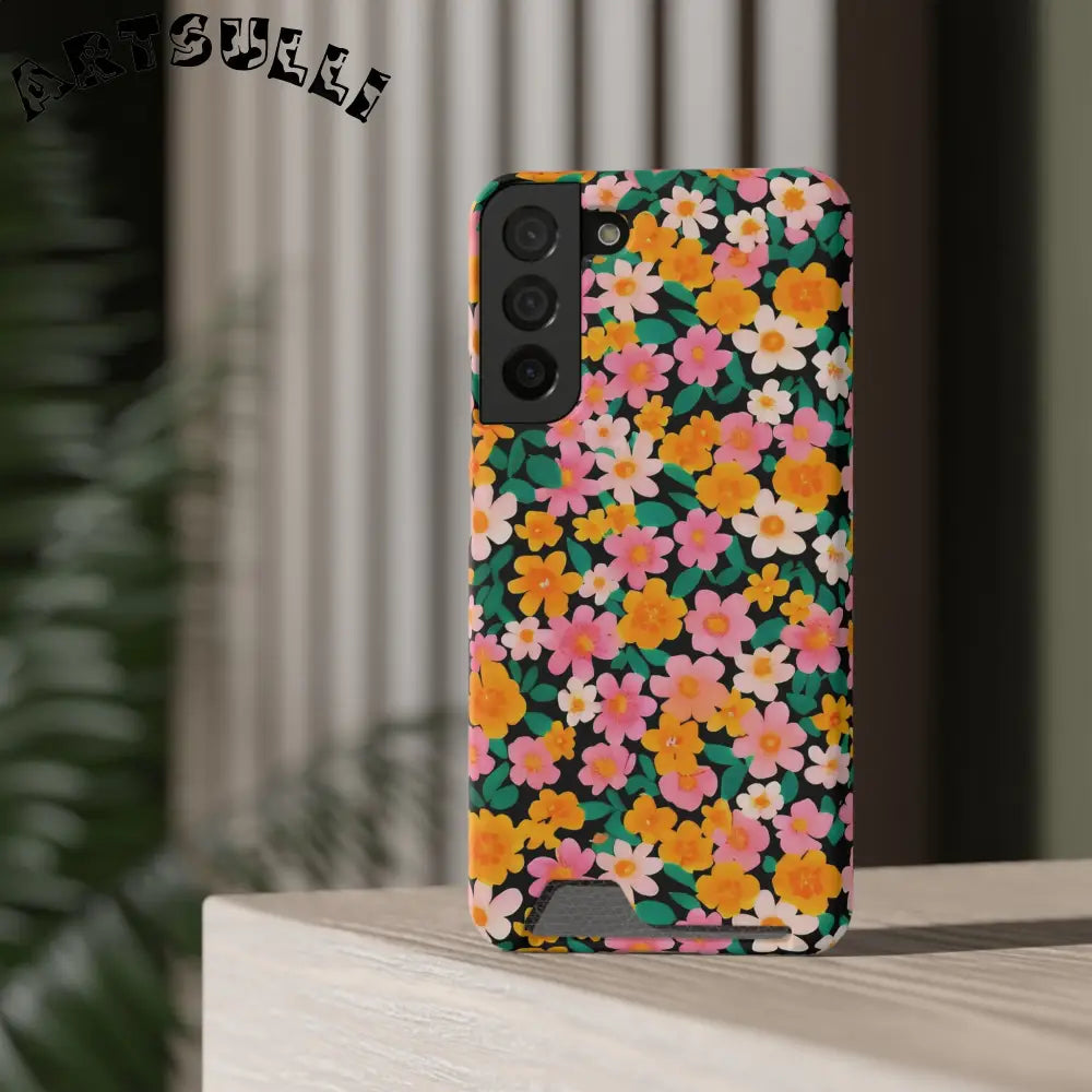 Floral Cardholder Phone Case, Artsulli - Art is Long, Life is Short, Phone Case, , , , , , ,