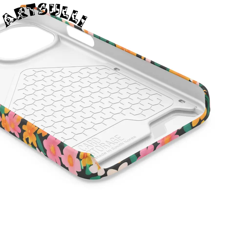 Floral Cardholder Phone Case, Artsulli - Art is Long, Life is Short, Phone Case, , , , , , ,