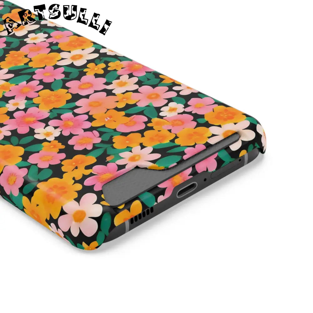 Floral Cardholder Phone Case, Artsulli - Art is Long, Life is Short, Phone Case, , , , , , ,