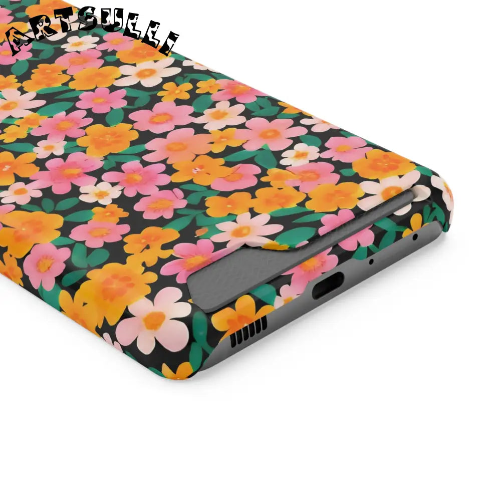 Floral Cardholder Phone Case, Artsulli - Art is Long, Life is Short, Phone Case, , , , , , ,