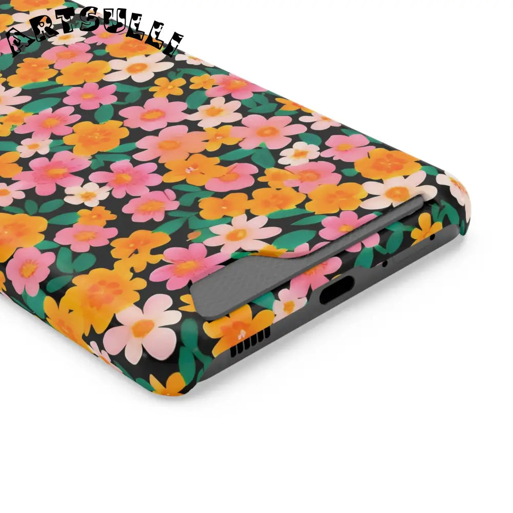 Floral Cardholder Phone Case, Artsulli - Art is Long, Life is Short, Phone Case, , , , , , ,