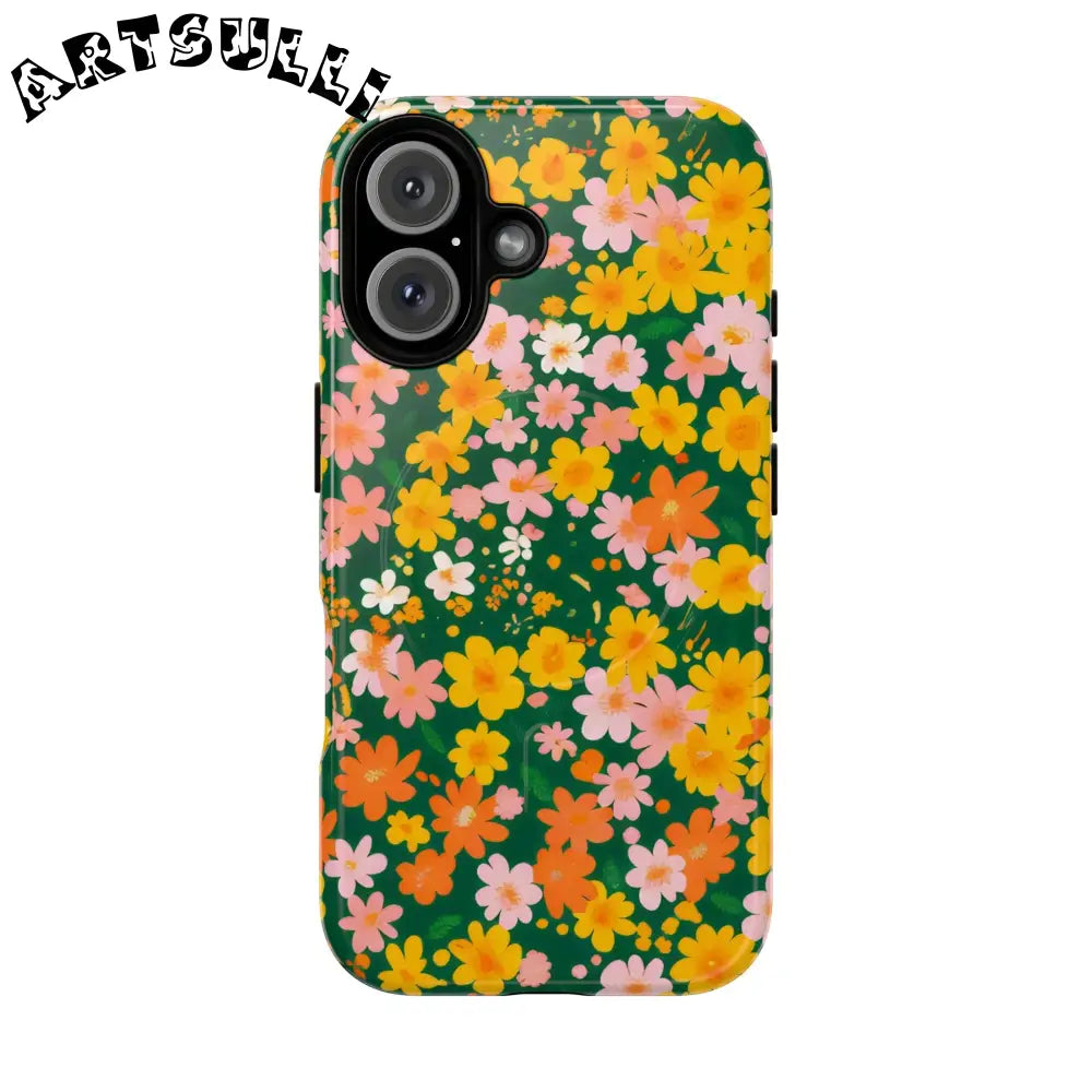 Floral MagSafe iPhone Case, Artsulli - Art is Long, Life is Short, Phone Case, Size, iPhone 16, Surface, Glossy, , , 20286672152666266488