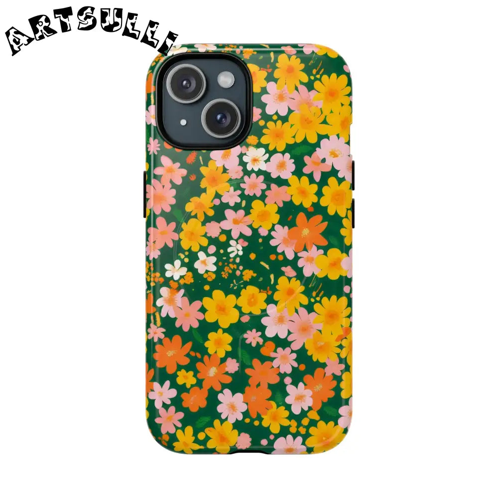 Floral MagSafe iPhone Case, Artsulli - Art is Long, Life is Short, Phone Case, Size, iPhone 15, Surface, Glossy, , , 91502182546692739686