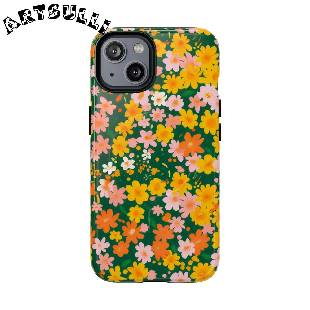 Floral MagSafe iPhone Case, Artsulli - Art is Long, Life is Short, Phone Case, Size, iPhone 14, Surface, Glossy, , , 18754443909729841371