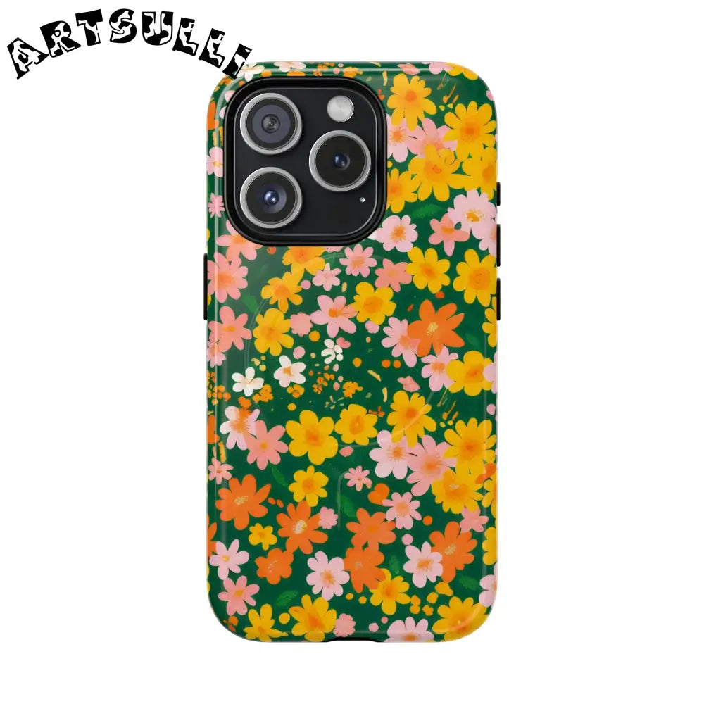 Floral MagSafe iPhone Case, Artsulli - Art is Long, Life is Short, Phone Case, Size, iPhone 15 Pro, Surface, Glossy, , , 23787612850047575254