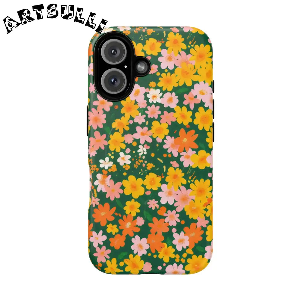 Floral MagSafe iPhone Case, Artsulli - Art is Long, Life is Short, Phone Case, Size, iPhone 16, Surface, Matte, , , 24058631228364473357