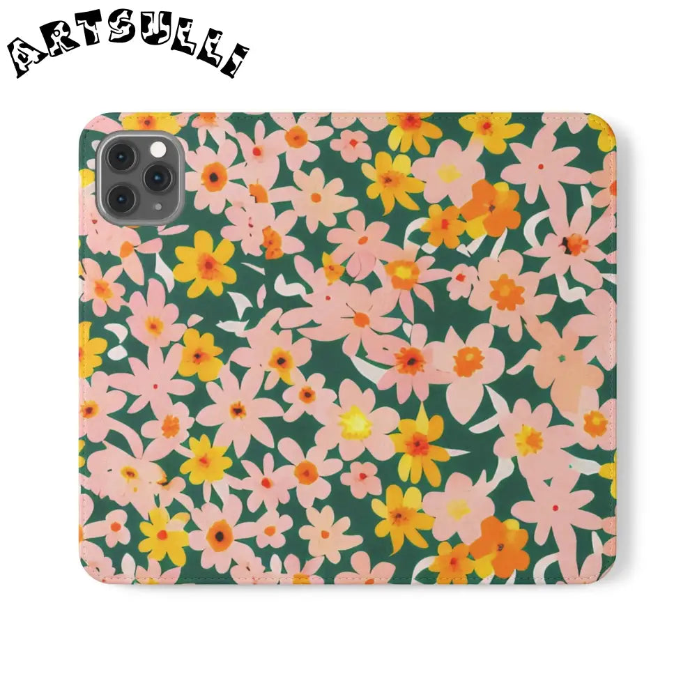 Floral Pattern Faux Leather Flip Cases, Artsulli - Art is Long, Life is Short, Phone Case, Size, iPhone 11 Pro Max, , , , , 48218505144542876937