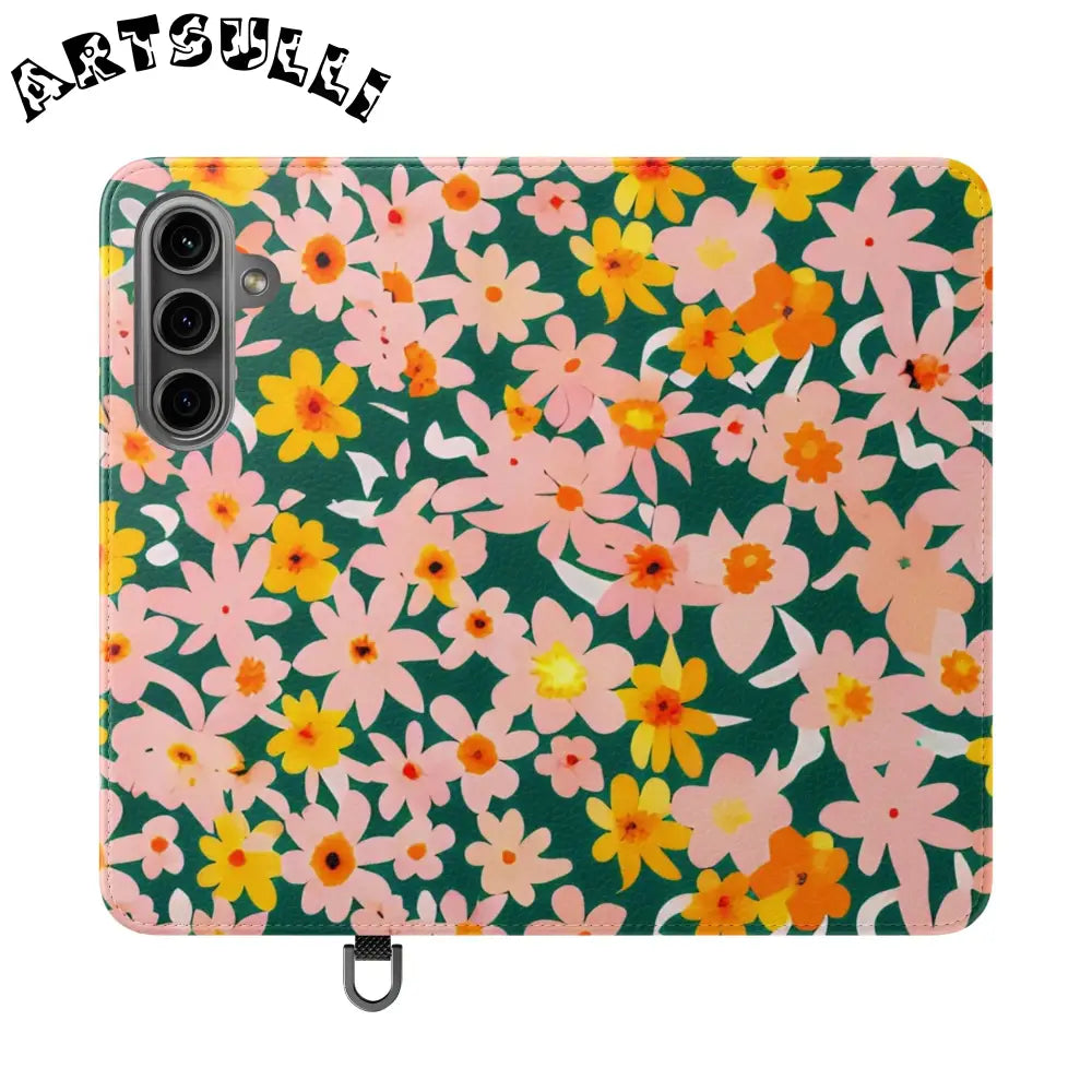 Floral Pattern Faux Leather Flip Cases, Artsulli - Art is Long, Life is Short, Phone Case, Size, Samsung Galaxy S24, , , , , 27745881902247835242