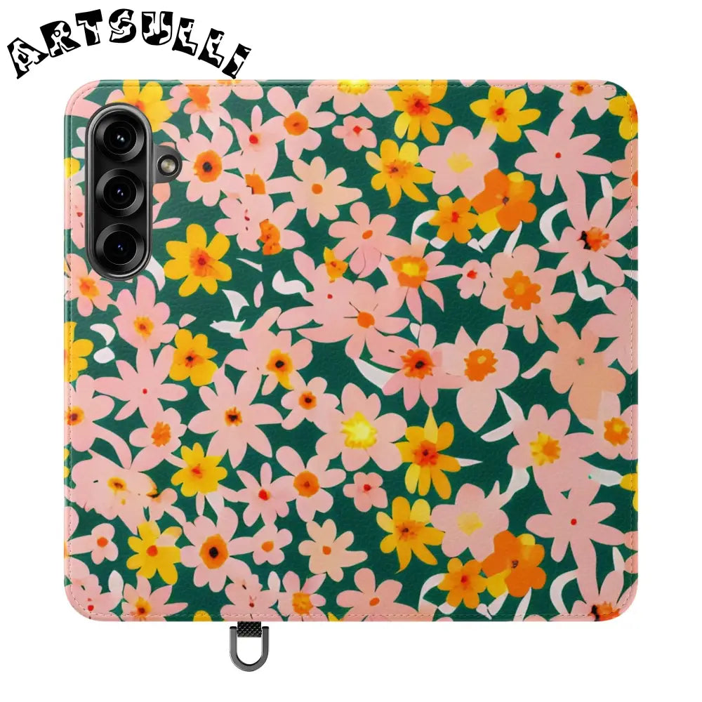 Floral Pattern Faux Leather Flip Cases, Artsulli - Art is Long, Life is Short, Phone Case, Size, Samsung Galaxy S25 Plus, , , , , 16489036258766158990