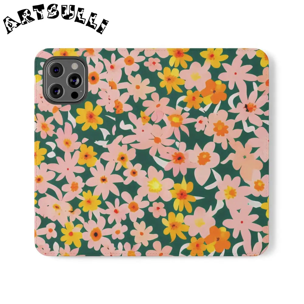 Floral Pattern Faux Leather Flip Cases, Artsulli - Art is Long, Life is Short, Phone Case, Size, iPhone 12 Pro Max, , , , , 19686677392719221745