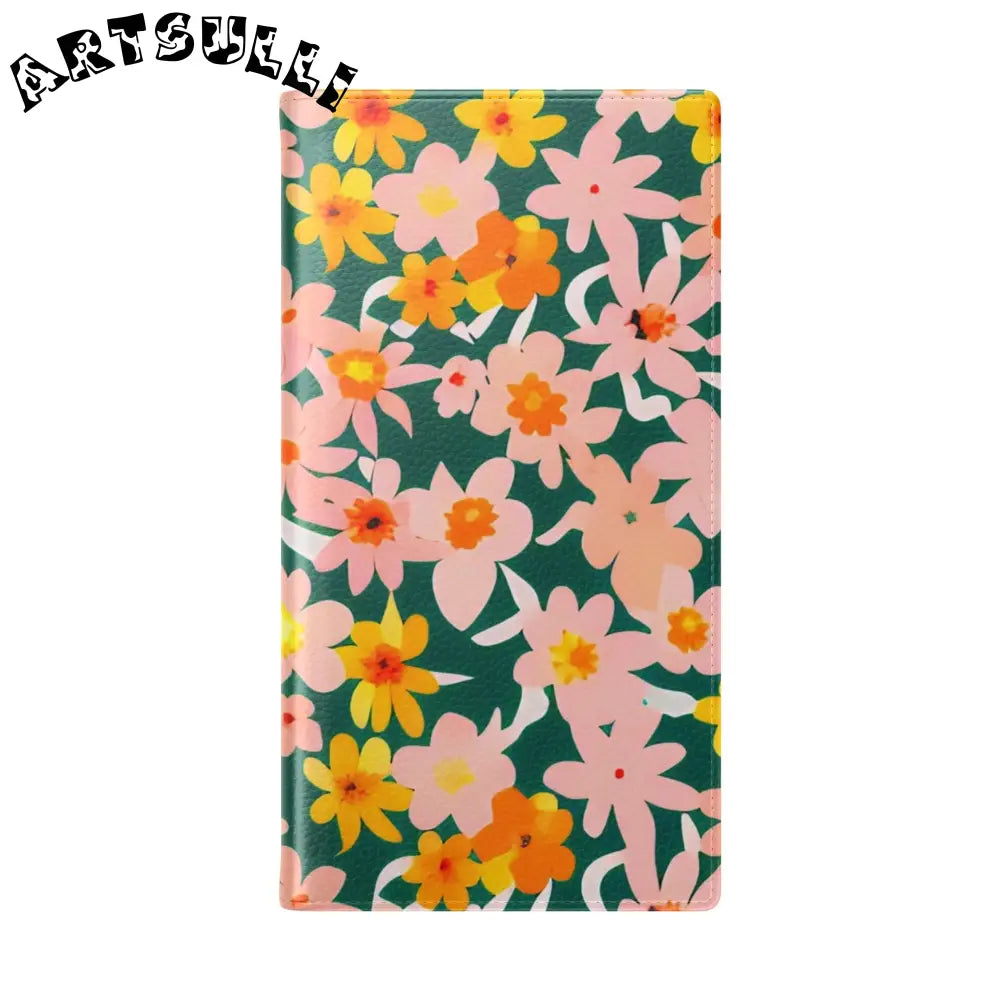 Floral Pattern Faux Leather Flip Cases, Artsulli - Art is Long, Life is Short, Phone Case, , , , , , ,