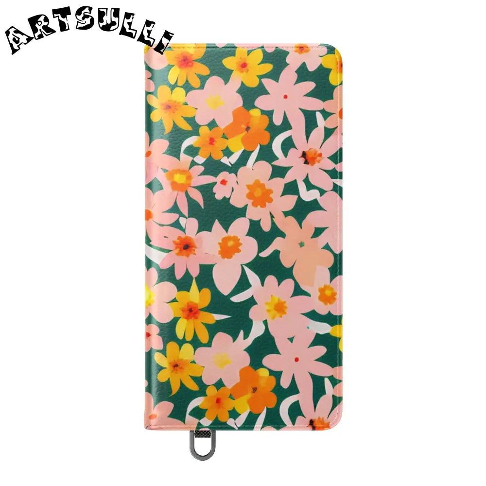 Floral Pattern Faux Leather Flip Cases, Artsulli - Art is Long, Life is Short, Phone Case, , , , , , ,