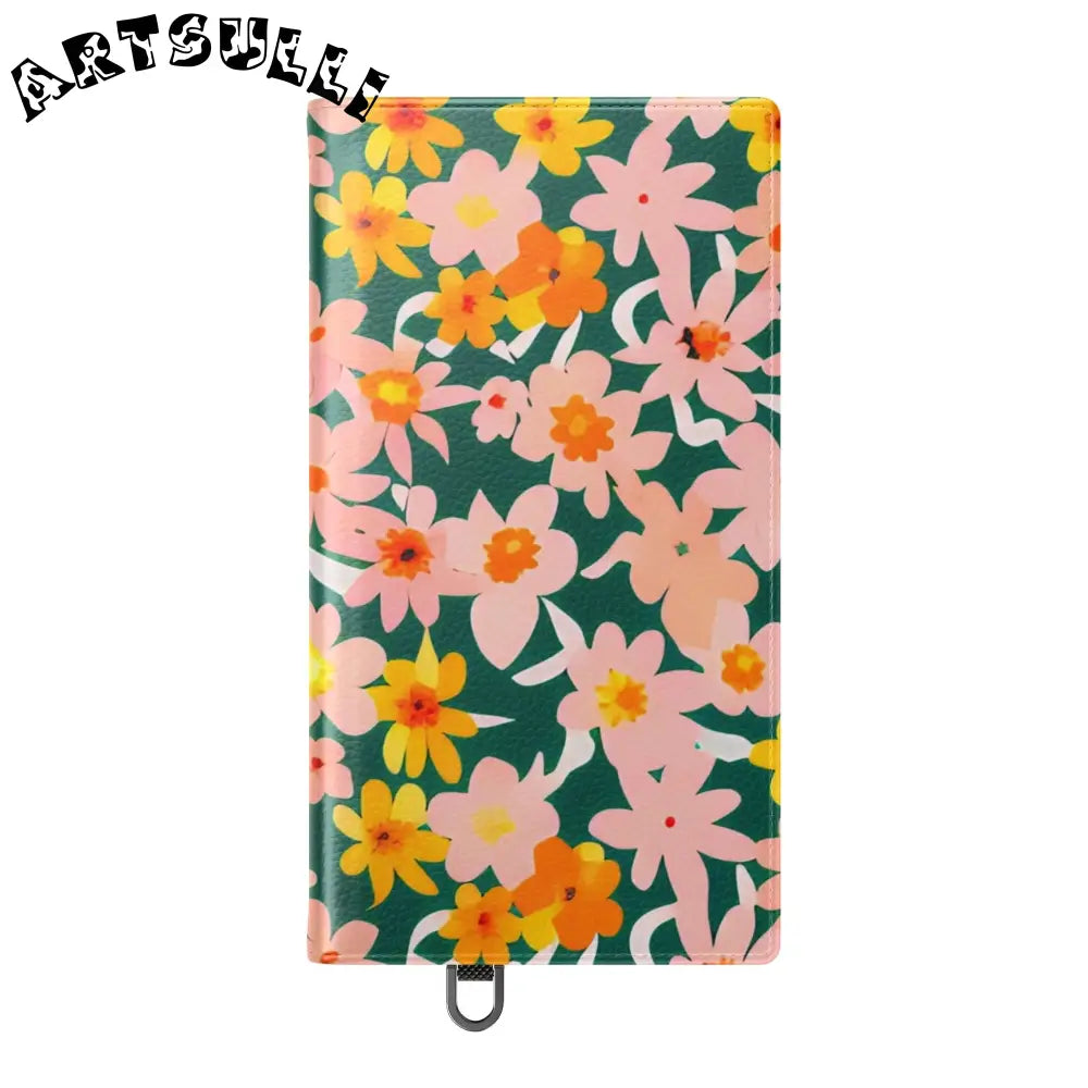 Floral Pattern Faux Leather Flip Cases, Artsulli - Art is Long, Life is Short, Phone Case, , , , , , ,