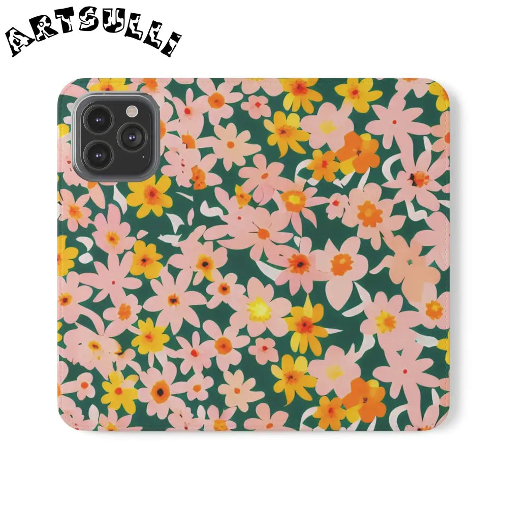 Floral Pattern Faux Leather Flip Cases, Artsulli - Art is Long, Life is Short, Phone Case, Size, iPhone 13 Pro Max, , , , , 26934978362864888890
