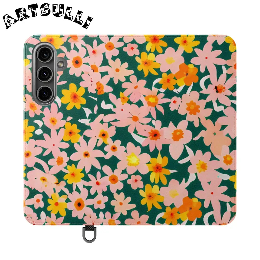Floral Pattern Faux Leather Flip Cases, Artsulli - Art is Long, Life is Short, Phone Case, Size, Samsung Galaxy S24 Plus, , , , , 23330710266315693389