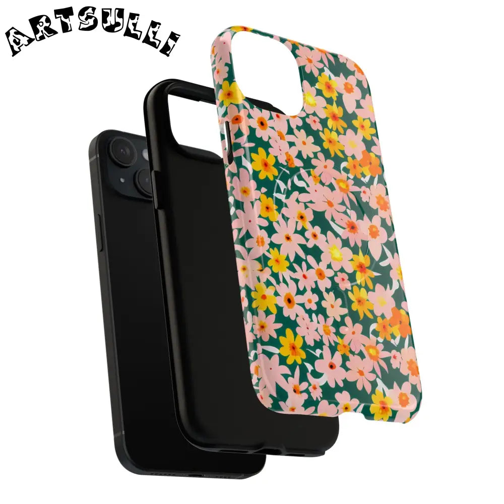 Floral Pattern MagSafe Phone Case, Artsulli - Art is Long, Life is Short, Phone Case, , , , , , ,