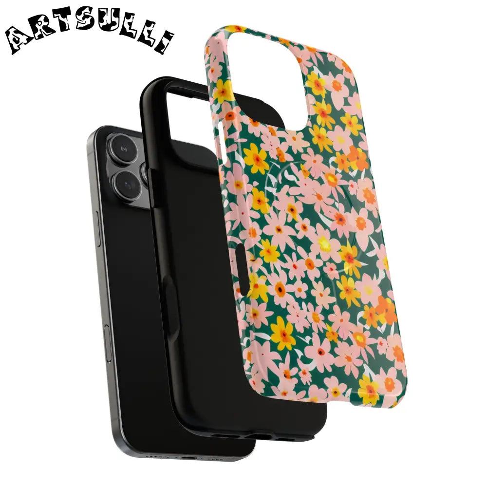 Floral Pattern MagSafe Phone Case, Artsulli - Art is Long, Life is Short, Phone Case, , , , , , ,